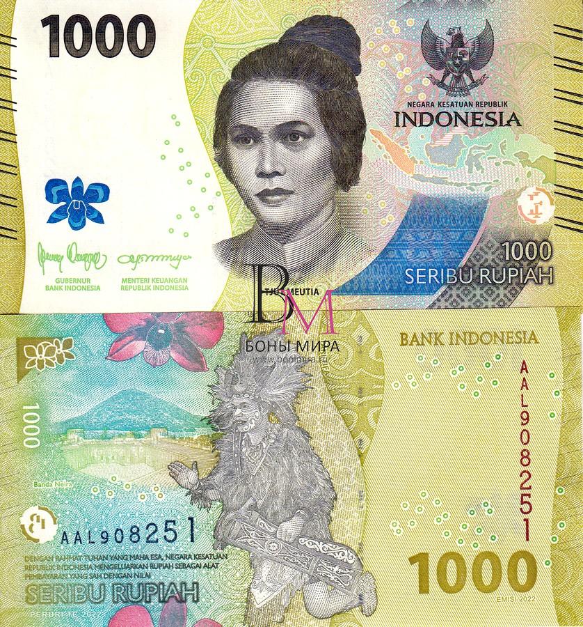 Индонезия  Банкнота 1000 рупий 2022 UNC