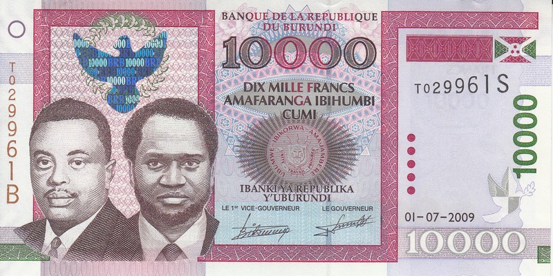 Бурунди Банкнота 10000 франков 2009 UNC 
