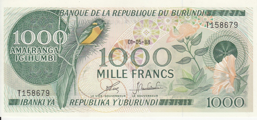 Бурунди Банкнота 1000 франков 1988 UNC 