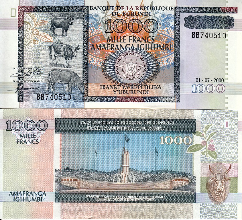 Бурунди Банкнота 1000 франков 2000 UNC 