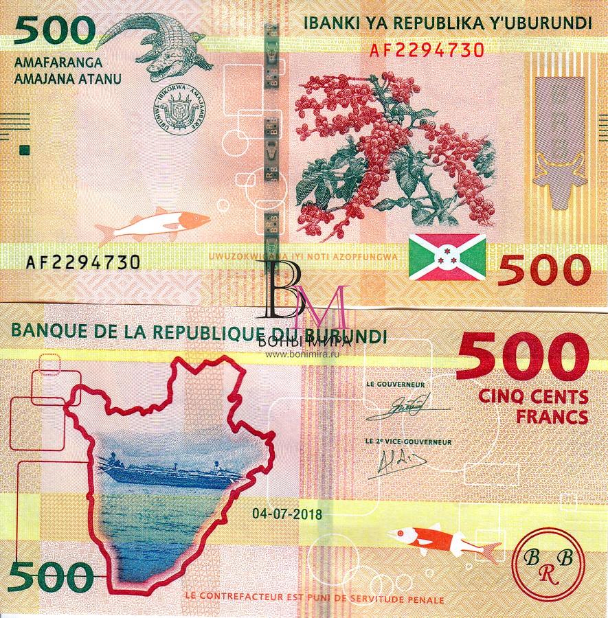 Бурунди Банкнота 500 франков 2018 UNC P50b
