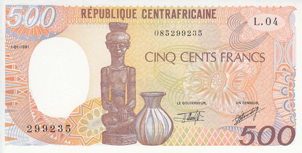 Центральная Африка Банкнота 500 франков 1991 UNC 