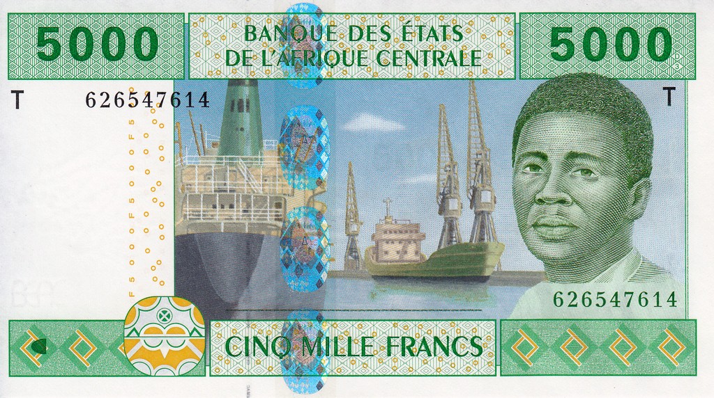 Центральная Африка Банкнота 5000 франков  2002 UNC Т (Конго)