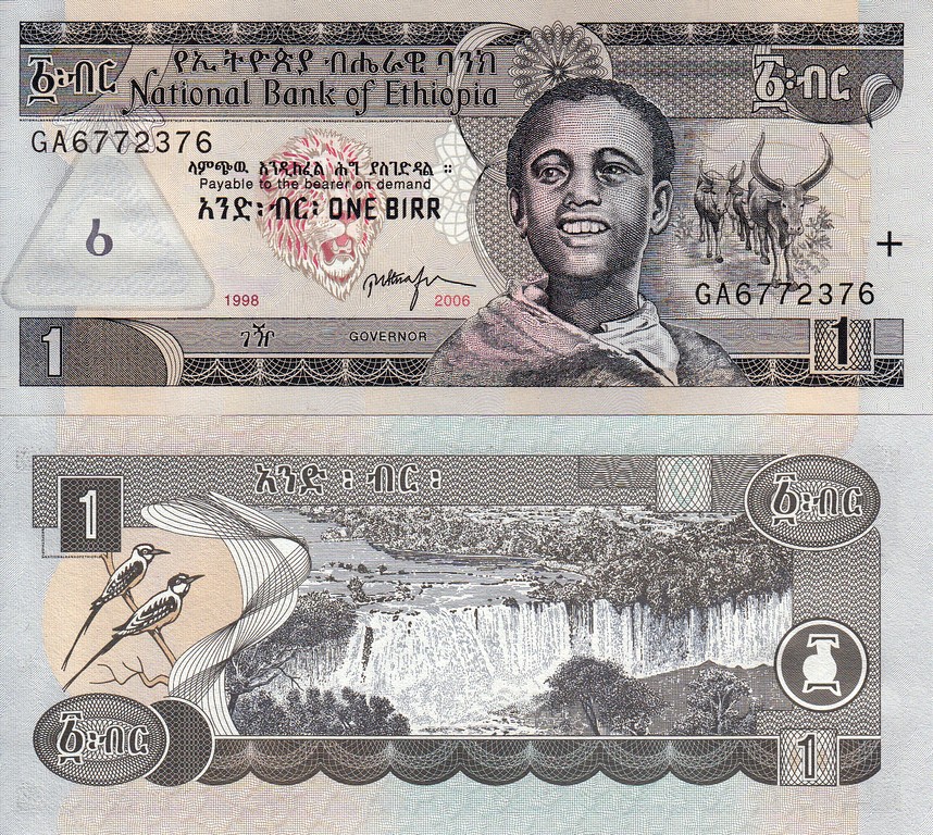 Эфиопия Банкнота 1 быр 2006 UNC