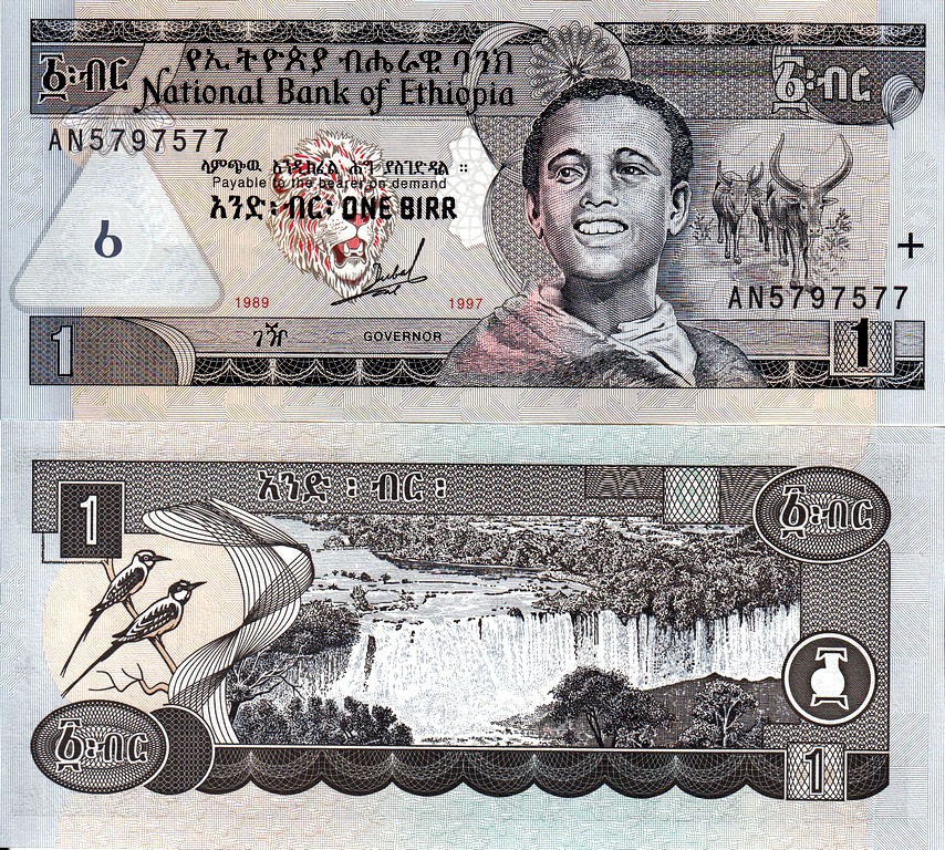 Эфиопия Банкнота 1 быр 1997  UNC 