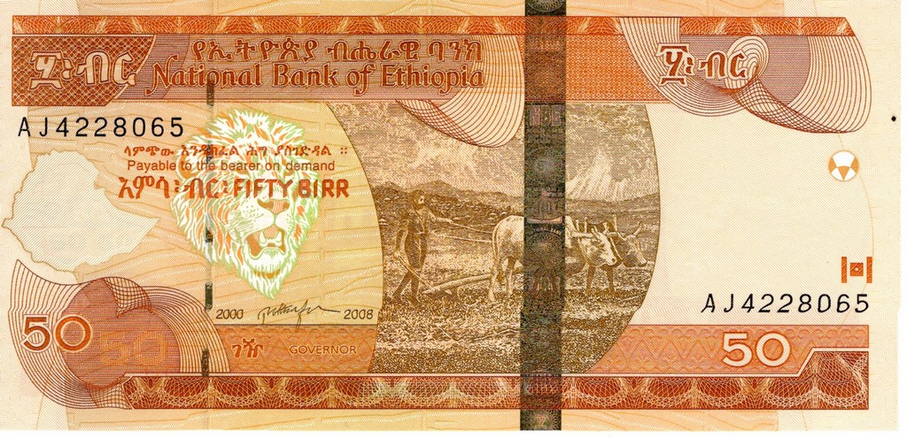 Эфиопия Банкнота 50  быр 2008 UNC 