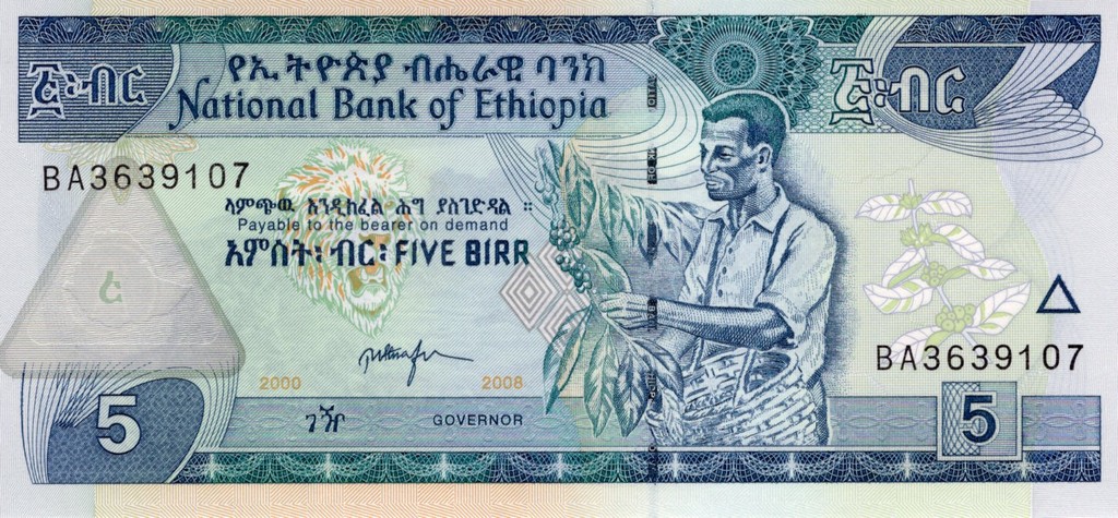 Эфиопия Банкнота 5 быр 2008 UNC