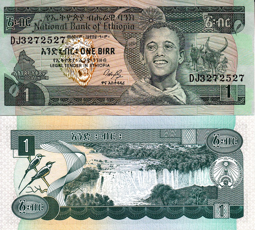 Эфиопия Банкнота 1 быр 1991 UNC P41a Подпись