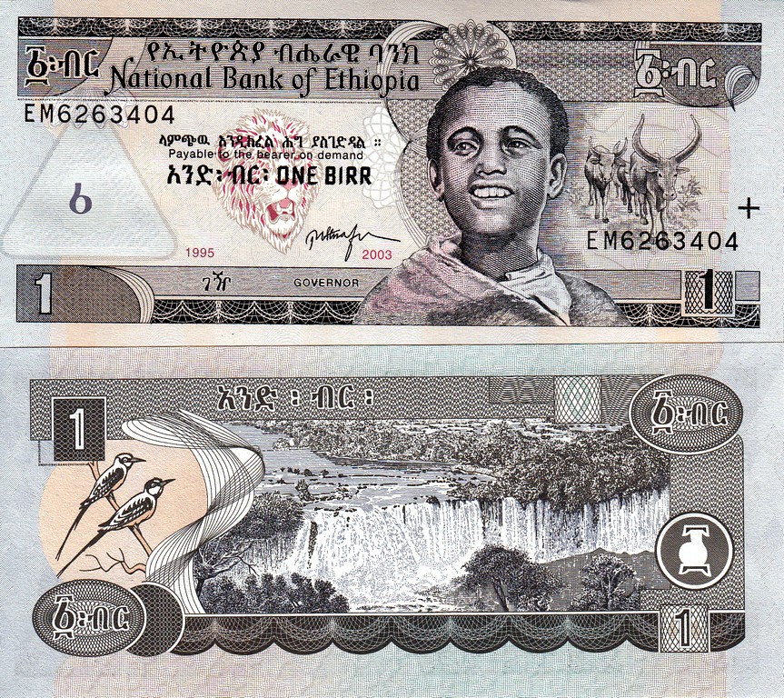 Эфиопия Банкнота 1 быр 2003 UNC 