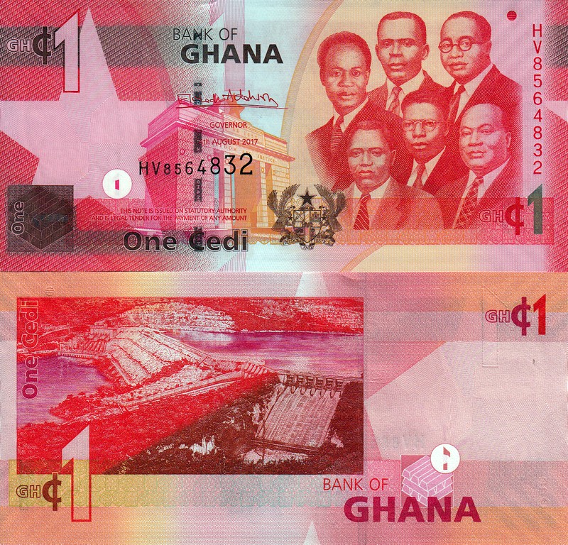 Гана Банкнота 1 седи 2017 UNC