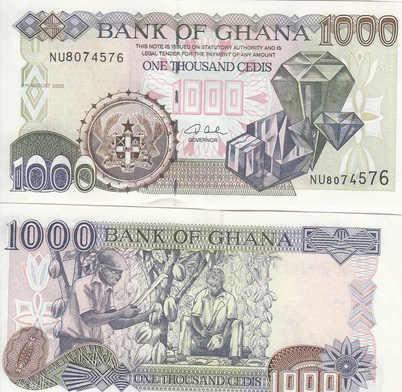 Гана Банкнота 1000 седи 2003 UNC