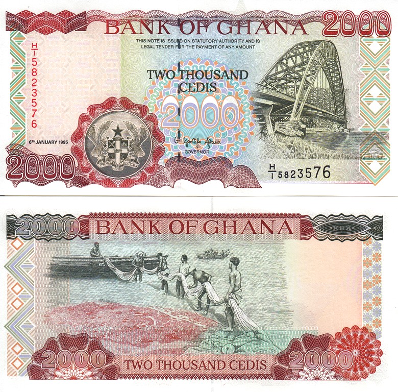 Гана Банкнота 2000 седи 1996 UNC
