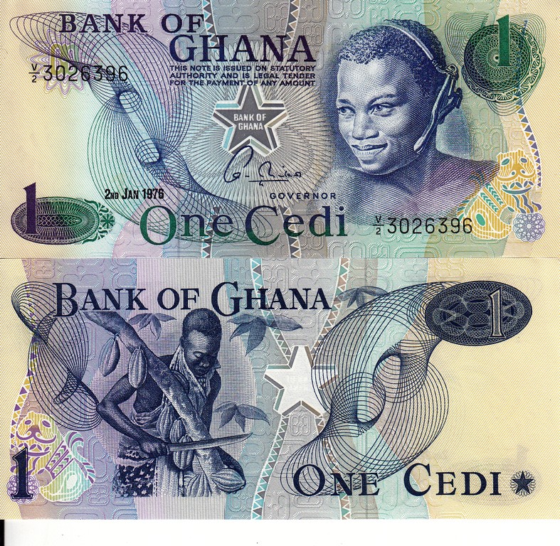Гана Банкнота 1 седи 1976 UNC 