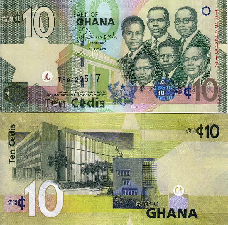 Гана Банкнота 10 седи 2015 UNC