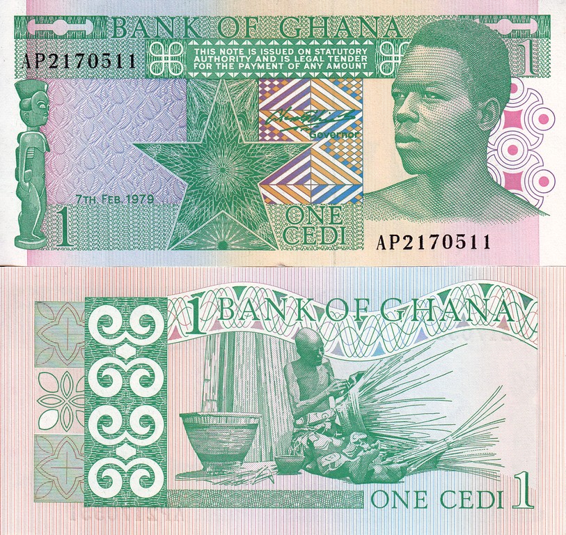 Гана Банкнота 1 седи 1979 UNC P17a