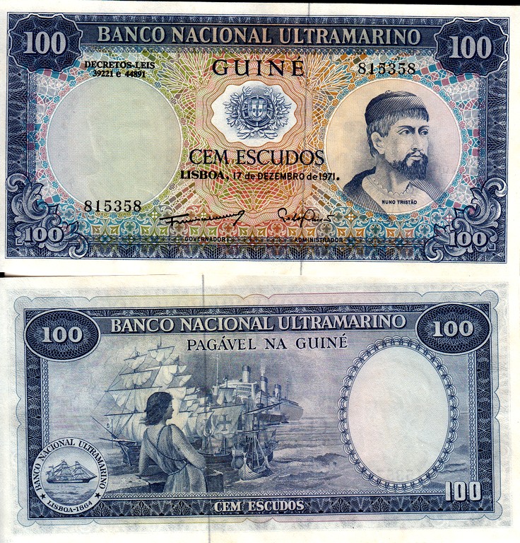 Португальская Гвинея Банкнота 100 песо 1971 UNC