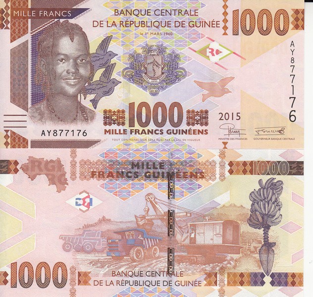 Гвинея Банкнота 1000 франков 2015 UNC