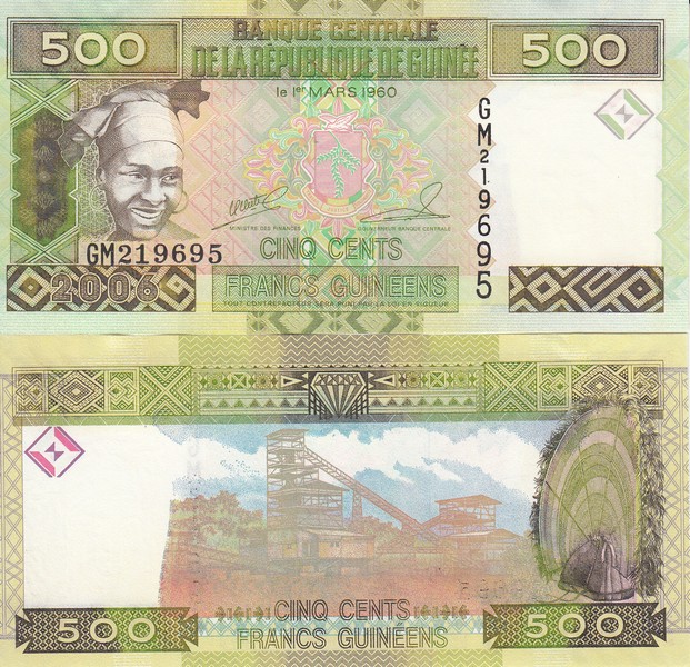 Гвинея Банкнота 500 франков 2006 UNC