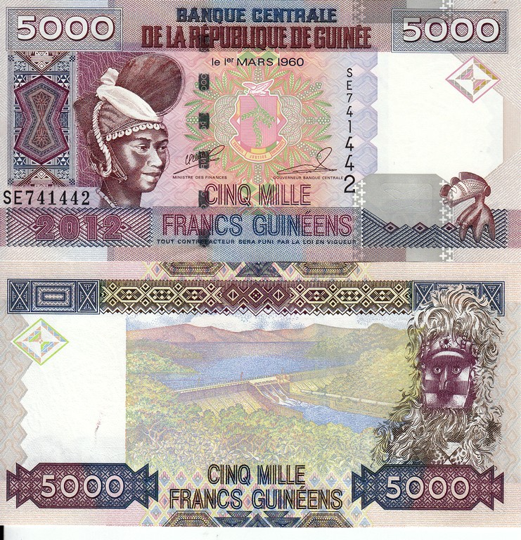 Гвинея Банкнота 5000 франков 2012 UNC