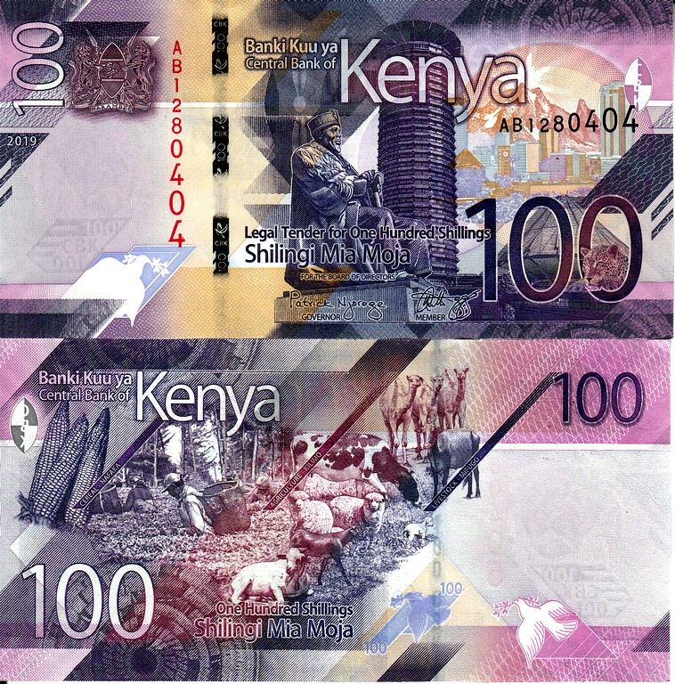 Кения Банкнота 100 шиллингов 2019 UNC 