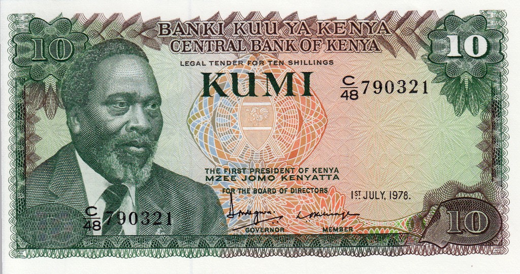 Кения Банкнота 10 шиллингов 1978 UNC 