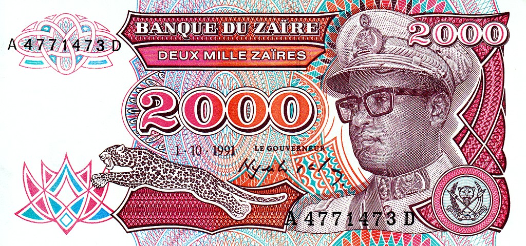 Заир Банкнота 2000  заир 1991 UNC