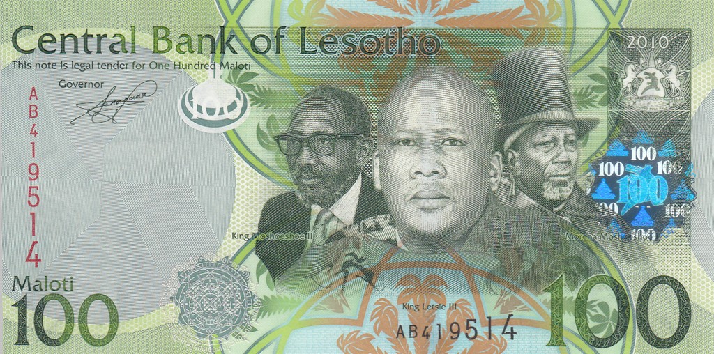 Лесото Банкнота 100 малоти 2010 UNC