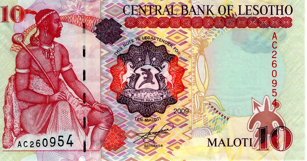 Лесото Банкнота 10 малоти 2009 UNC