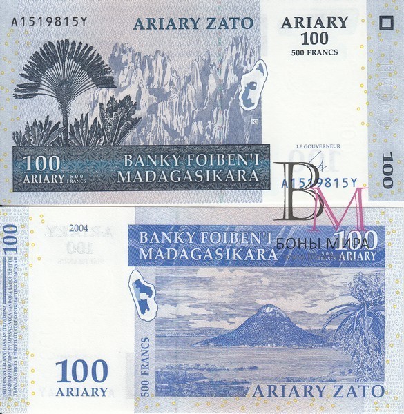Мадагаскар Банкнота 100 ариари 2004 UNC