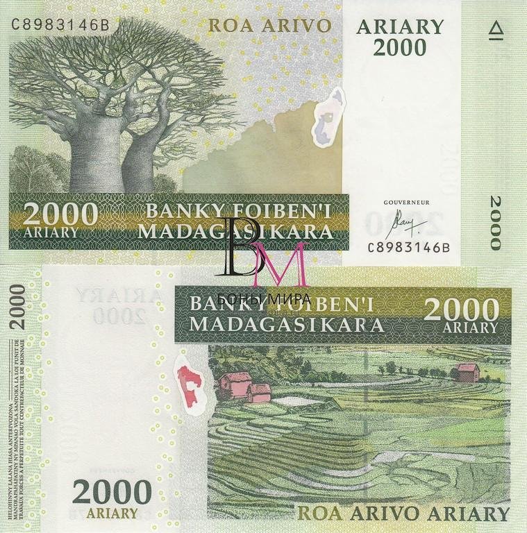 Мадагаскар Банкнота 2000 ариари 2015 - 16 UNC Подпись