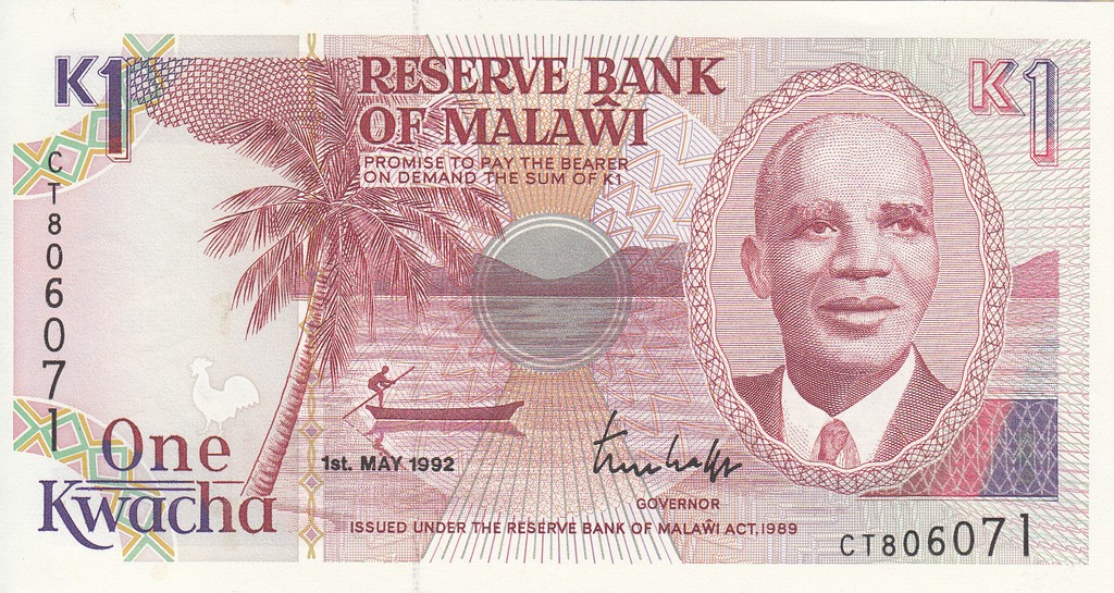 Малави Банкнота 1 квач 1992 UNC 