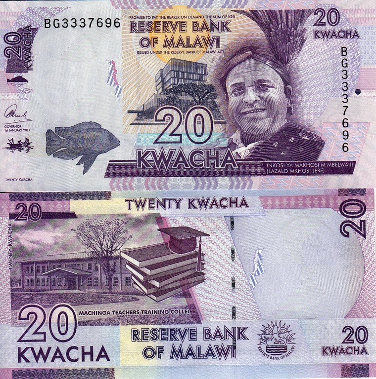 Малави Банкнота  20 квач 2017 UNC P63d