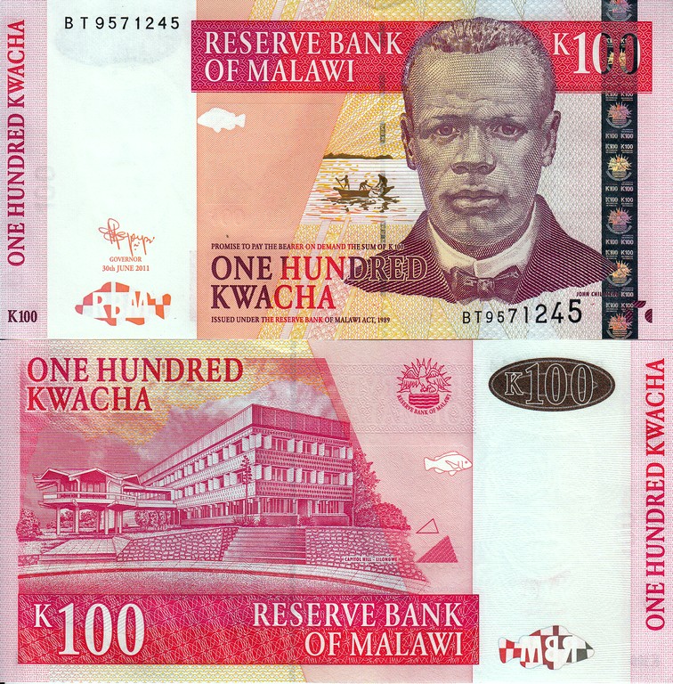 Малави Банкнота 100 квач 2011 UNC