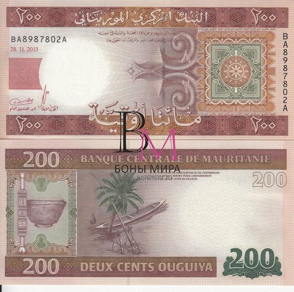 Мавритания  Банкнота 200 угий 2013 UNC