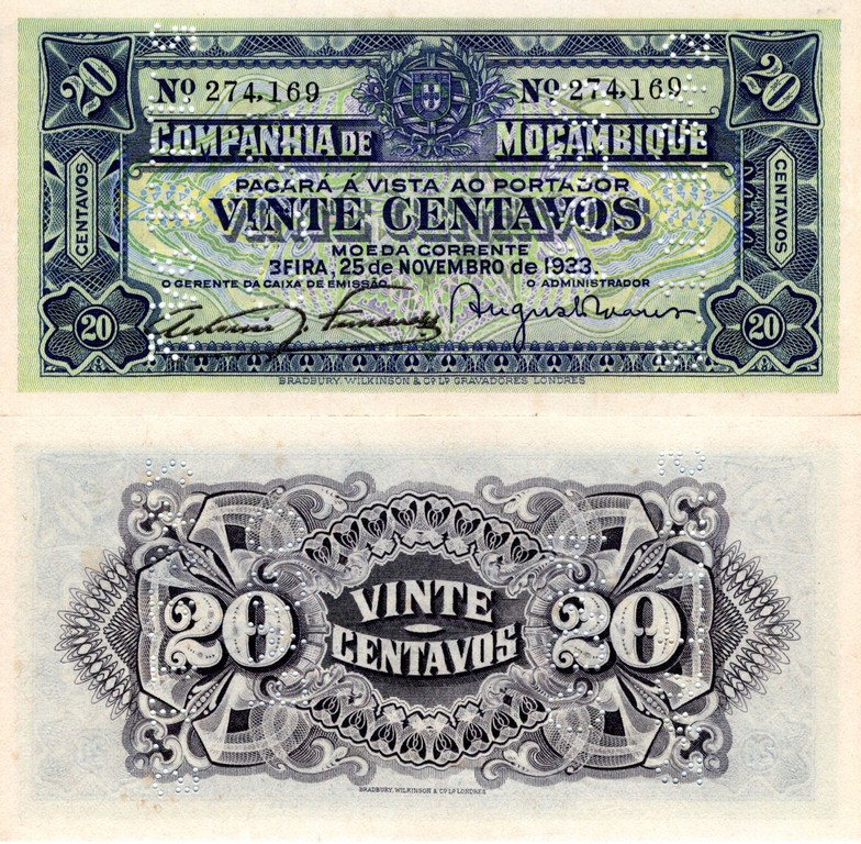 Мозамбик Банкнота 20 центаво 1933 UNC 