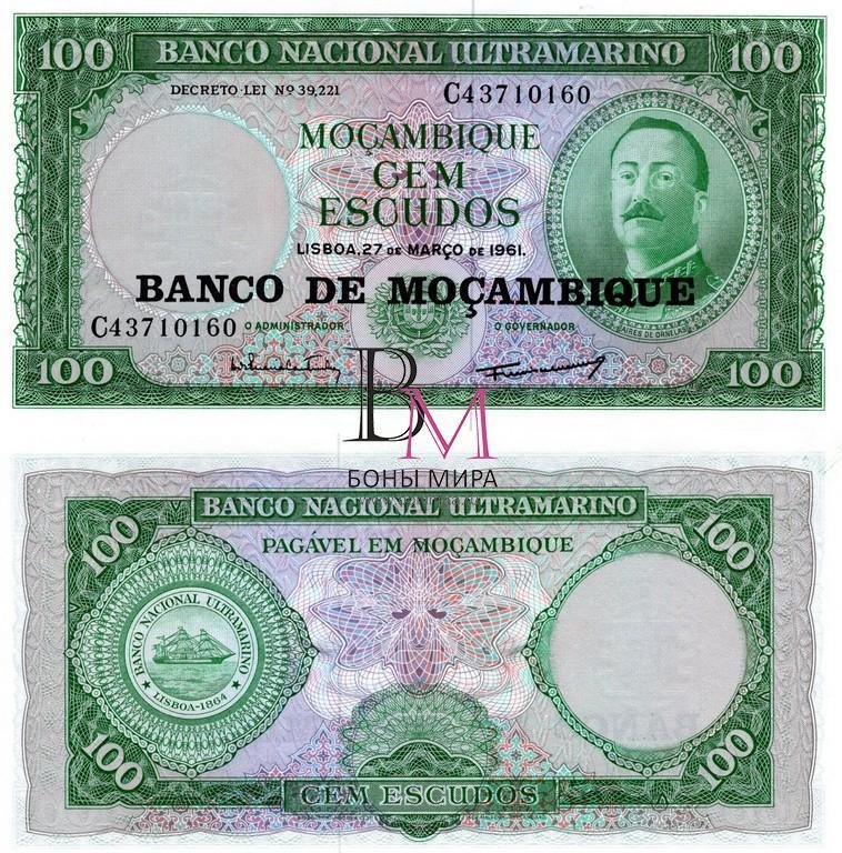 Мозамбик Банкнота 100 эскудо 1961 UNC