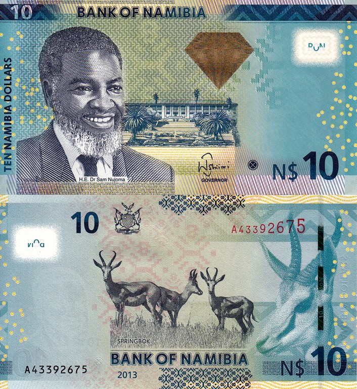 Намибия Банкнота 10 долларов 2013 UNC