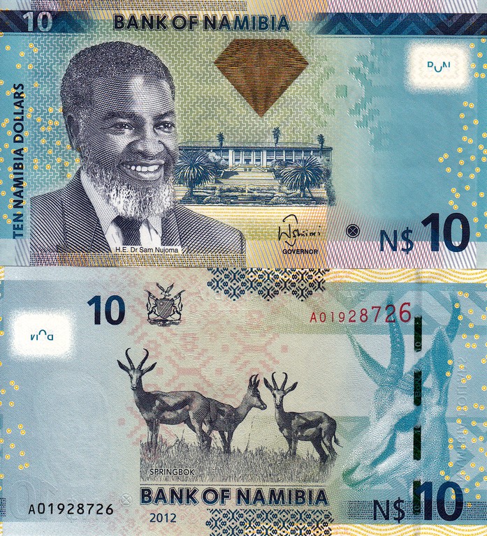 Намибия Банкнота 10 долларов 2012 UNC
