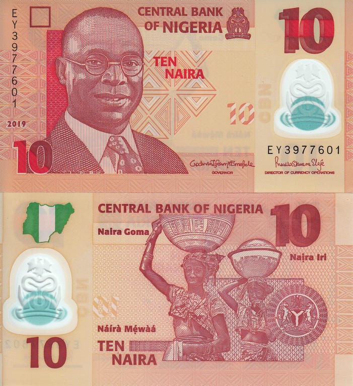 Нигерия Банкнота  10 найра 2019 UNC 