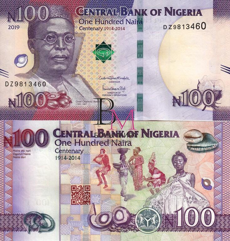 Нигерия Банкнота 100 найра 2019 UNC