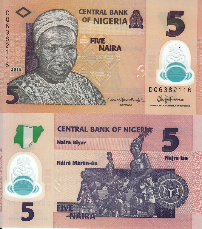 Нигерия Банкнота  5 найра 2018 UNC 
