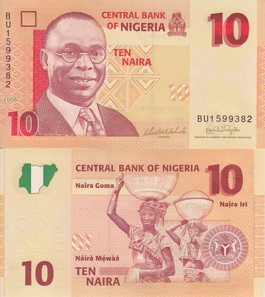 Нигерия Банкнота 10 найра 2006 UNC