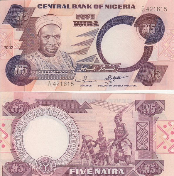 Нигерия Банкнота  5 найра 2002 UNC P24g