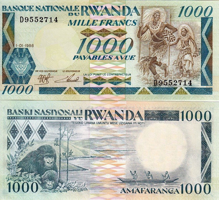 Руанда Банкнота 1000 франков 1998 UNC P21