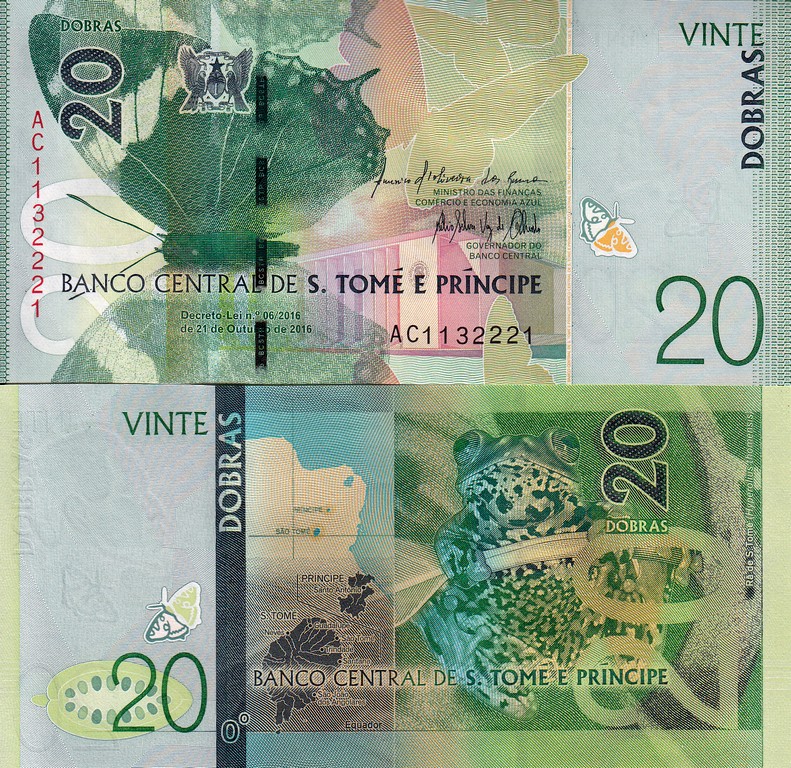 Сан-Томе и Принсипи Банкнота 20 добрас 2016  UNC