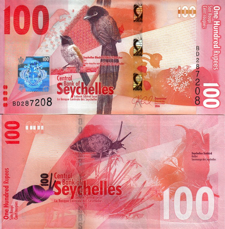 Сейшелы Банкнота 100 рупий  2016 UNC 