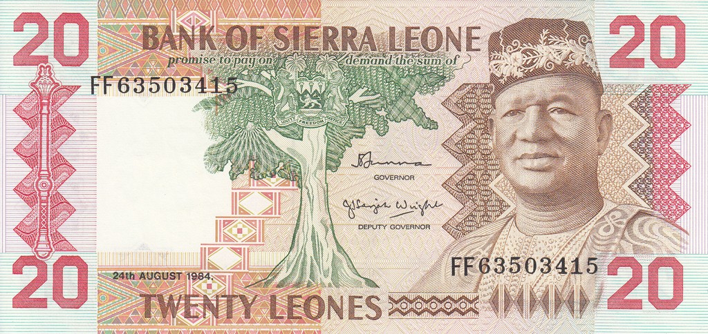 Сьерра Леоне Банкнота 20 леоне 1984 UNC