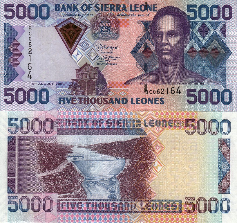 Сьерра Леоне Банкнота 5000 леоне 2006 UNC P27c