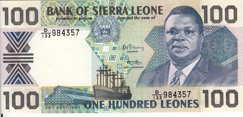 Сьерра Леоне Банкнота 100 леоне 1990 UNC