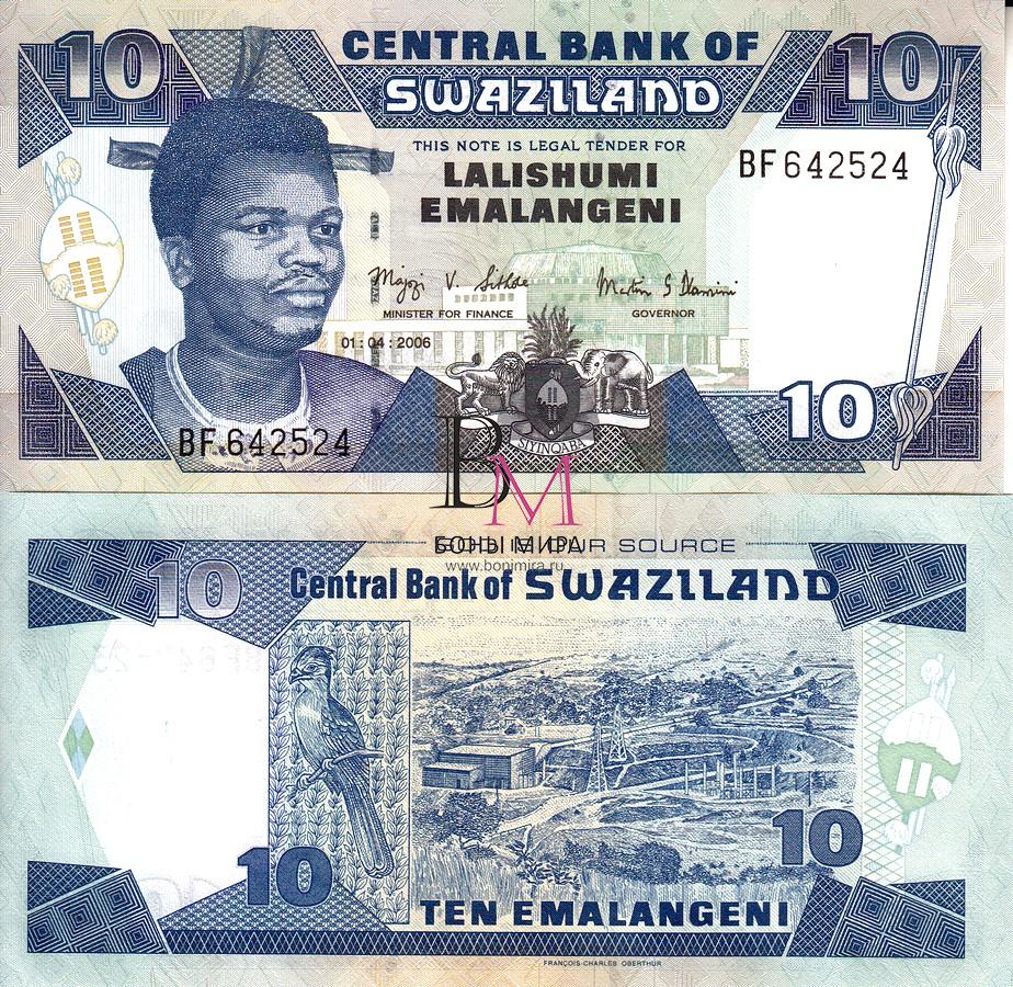 Свазиленд Банкнота 10 лилангени 2006 UNC P29c